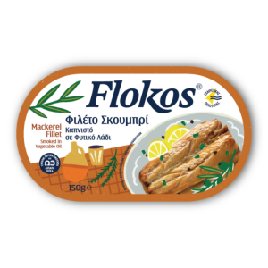 Flokos gerookte makreel filet in plantaardige olie, 160 gr