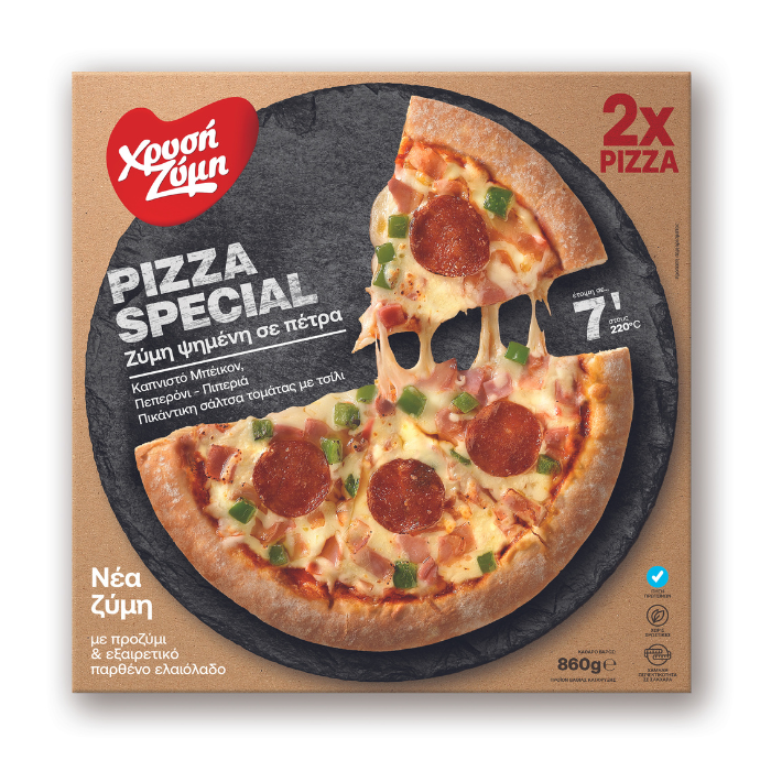 Chryssi Zymi pizza speciaal, 2 x 430 gr Chryssi Zymi pizza speciaal, 2 x 430 gr