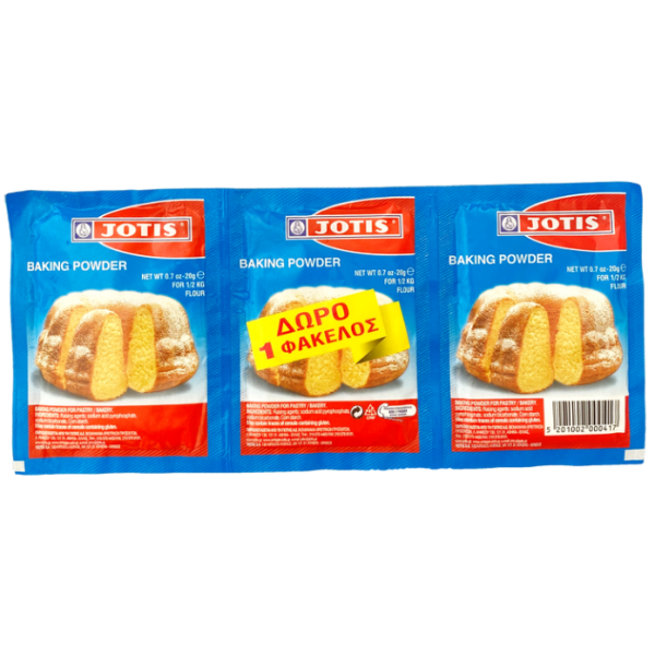 Jotis baking powder (3 zakjes van 20 gr), 60 gr