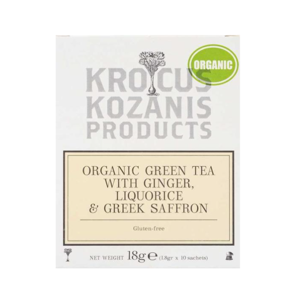 Krocus Kozanis saffraan thee met gember en zoethout, 10 zakjes