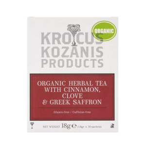 Krocus Kozanis saffraan thee met kaneel en kruidnagel, 10 zakjes