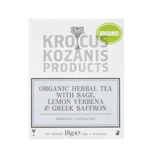 Krocus Kozanis saffraan thee met salie en citroenverbena, 10 zakjes