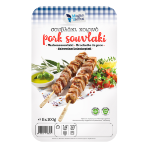 Megas Yeeros souvlaki van varkensvlees, 9 x 100 gr