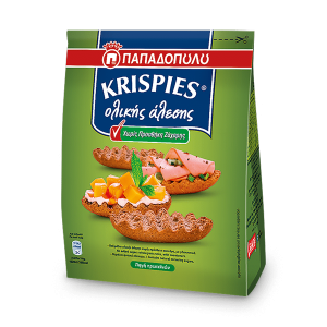 Papadopoulou Krispies volkoren toastjes zonder toegevoegde suikers, 200 gr