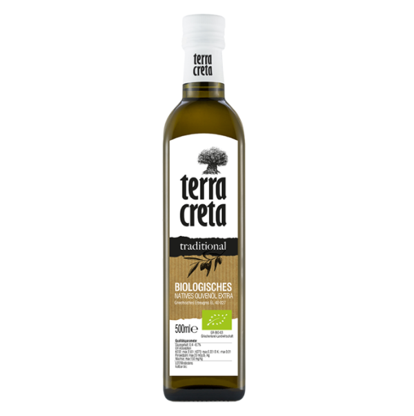 Terra Kreta extra virgin olijfolie biologisch, 500 ml
