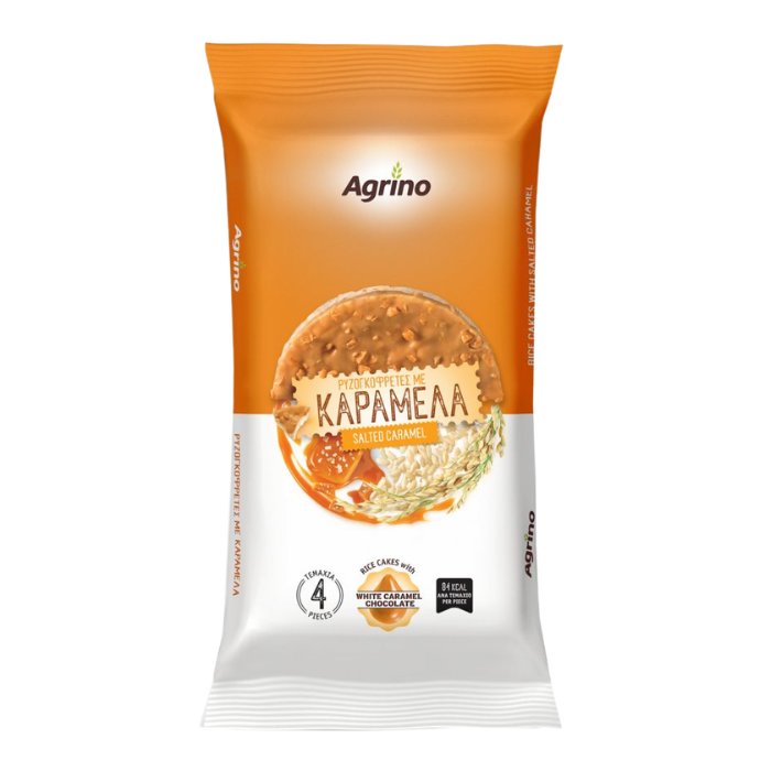 Agrino rijstwafel salted caramel, 70 gr Agrino rijstwafel salted caramel, 70 gr